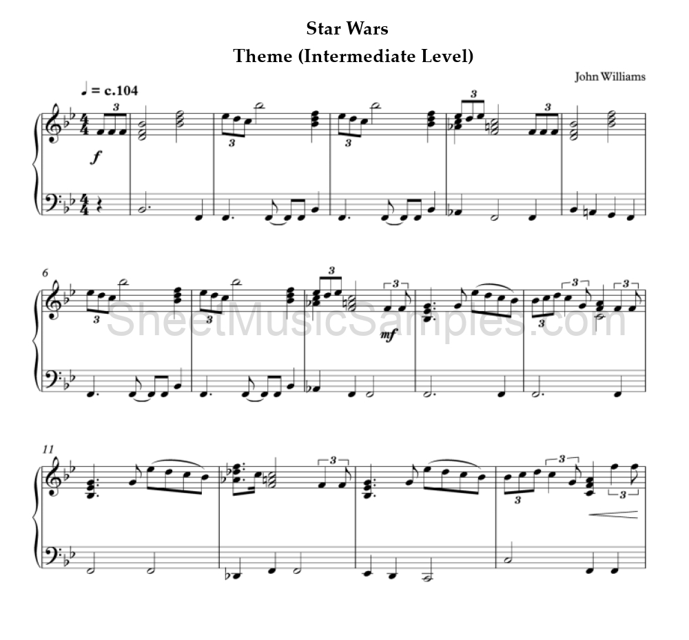 Star Wars - Theme (Intermediate Level)