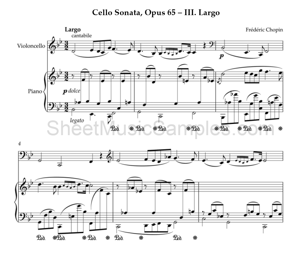 Cello Sonata, Opus 65 – III. Largo