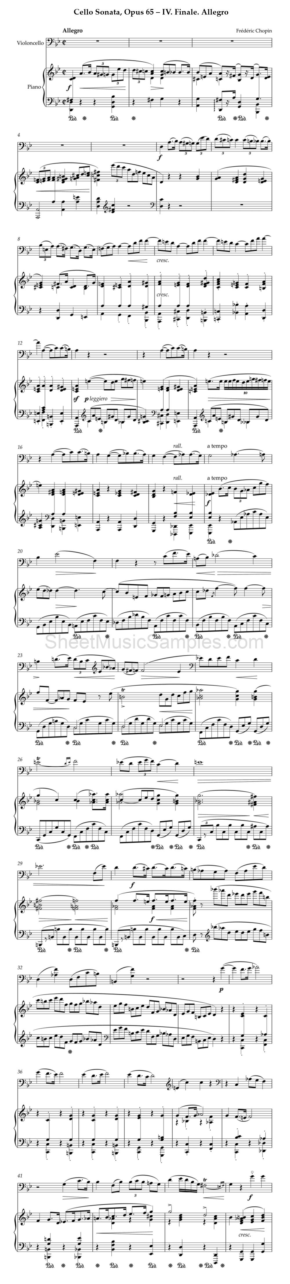 Cello Sonata, Opus 65 – IV. Finale. Allegro