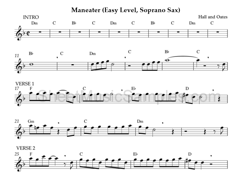 Maneater (Easy Level, Soprano Sax)