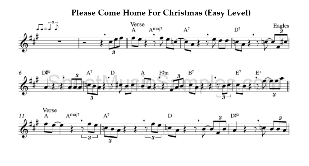 Please Come Home For Christmas (Easy Level)