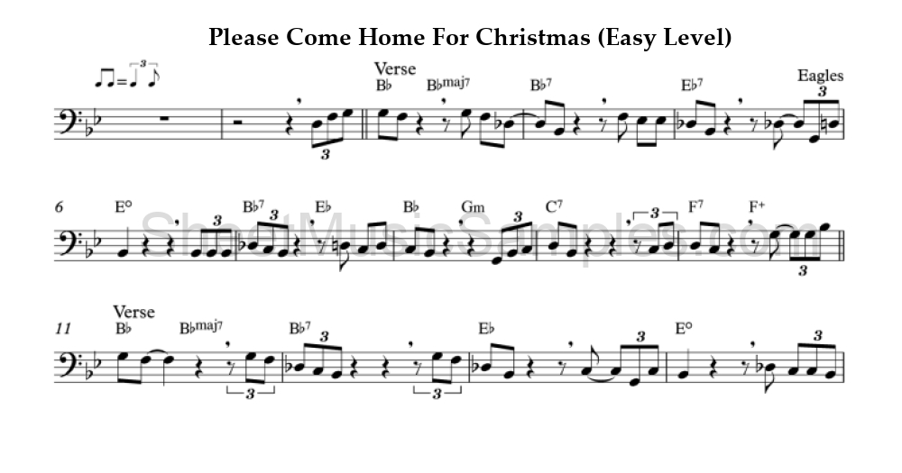 Please Come Home For Christmas (Easy Level)