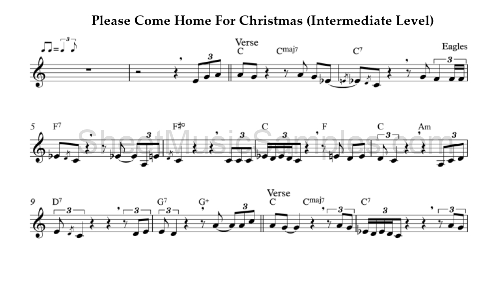 Please Come Home For Christmas (Intermediate Level)