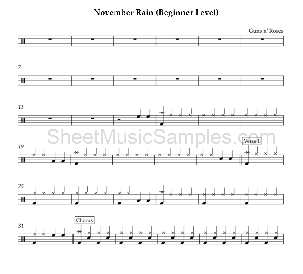 November Rain (Beginner Level)