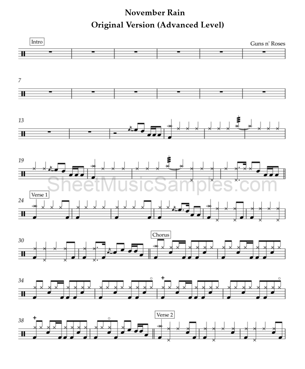 November Rain - Original Version (Advanced Level)