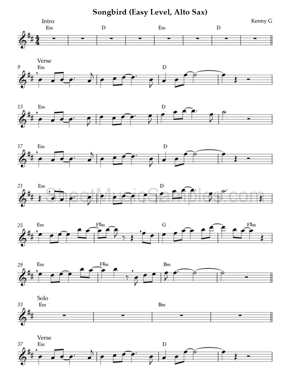 Songbird (Easy Level, Alto Sax)