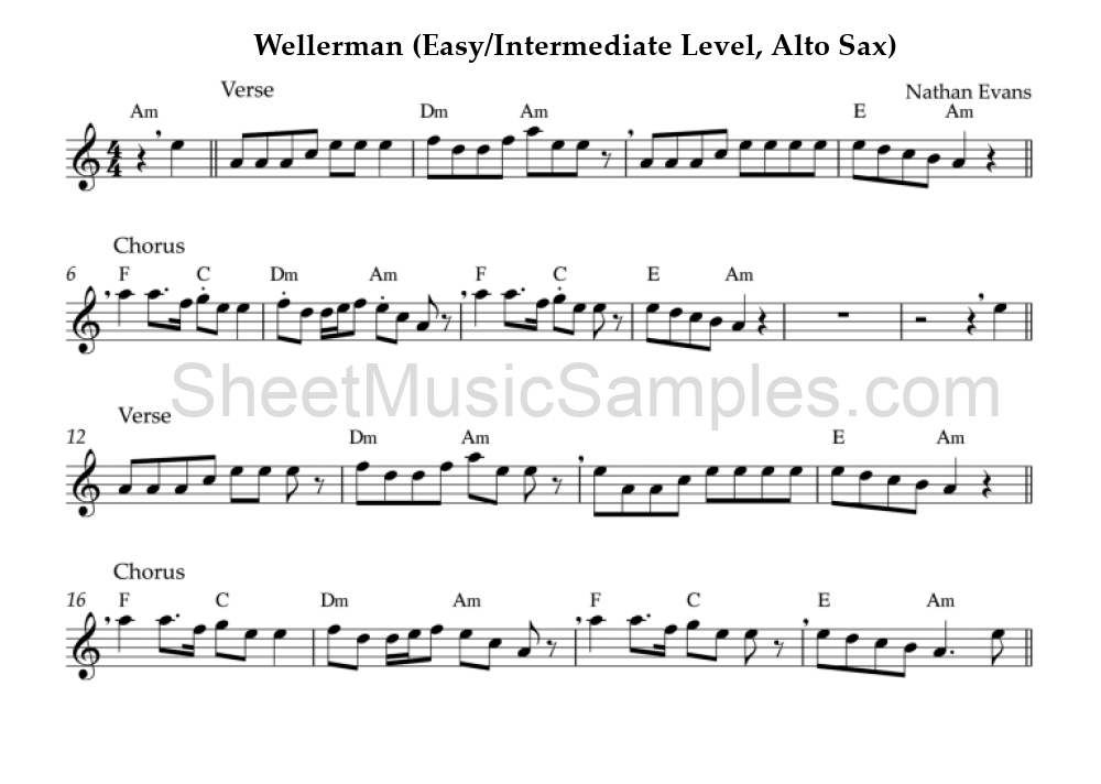 Wellerman (Easy/Intermediate Level, Alto Sax)