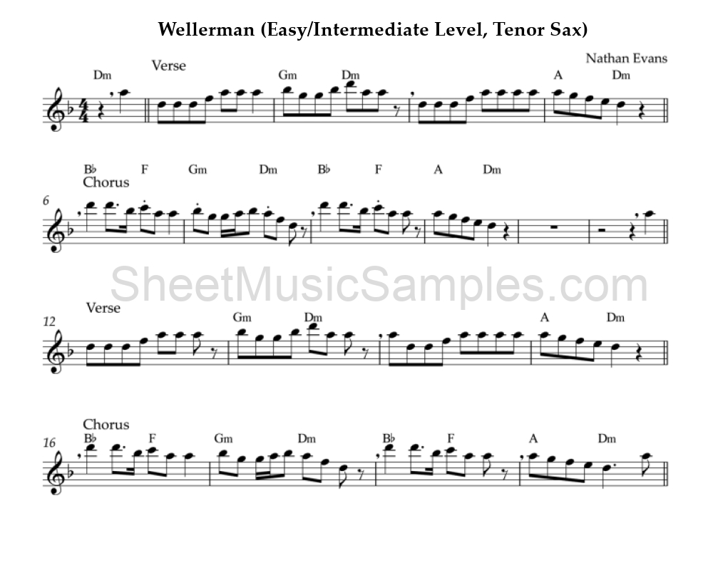 Wellerman (Easy/Intermediate Level, Tenor Sax)