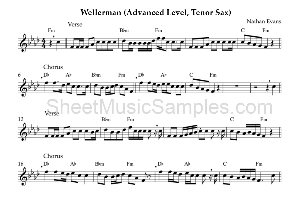 Wellerman (Advanced Level, Tenor Sax)