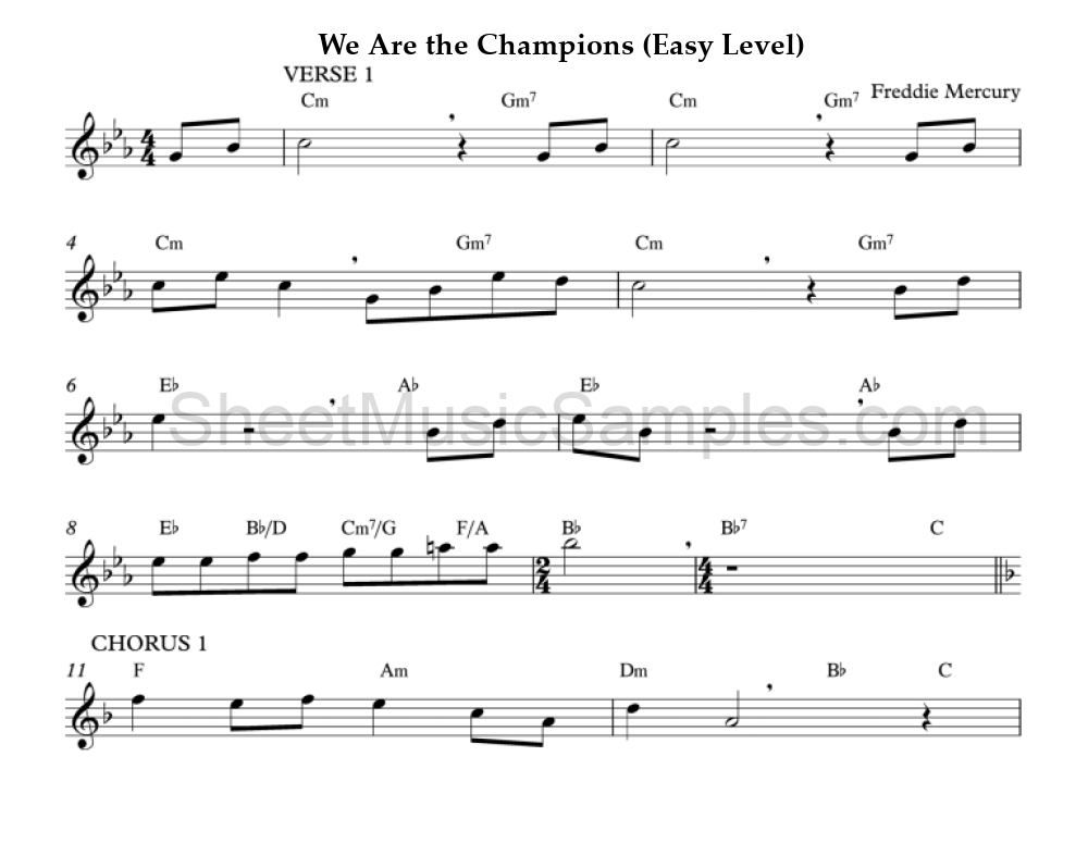 We Are the Champions (Easy Level)