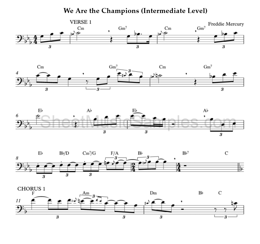 We Are the Champions (Intermediate Level)