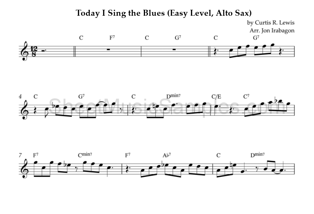 Today I Sing the Blues (Easy Level, Alto Sax)