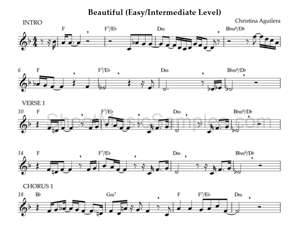 Beautiful (Easy/Intermediate Level)