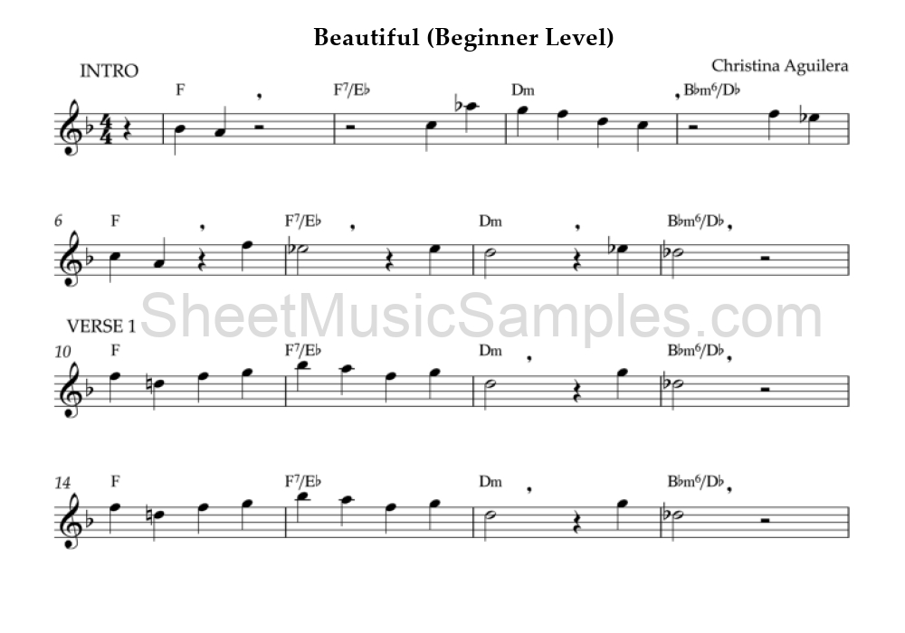 Beautiful (Beginner Level)