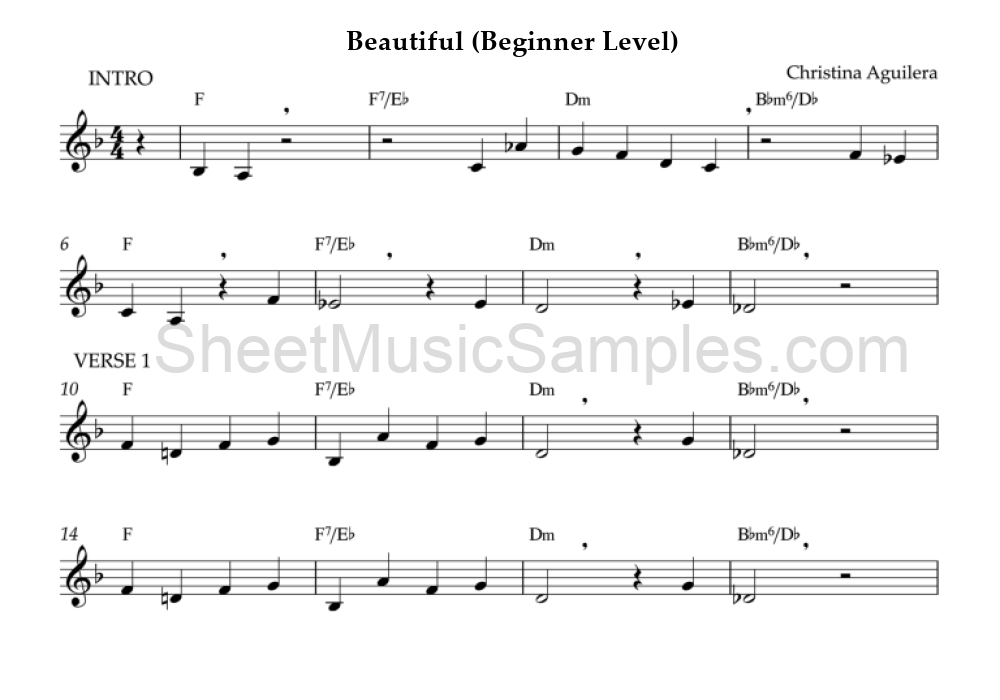 Beautiful (Beginner Level)