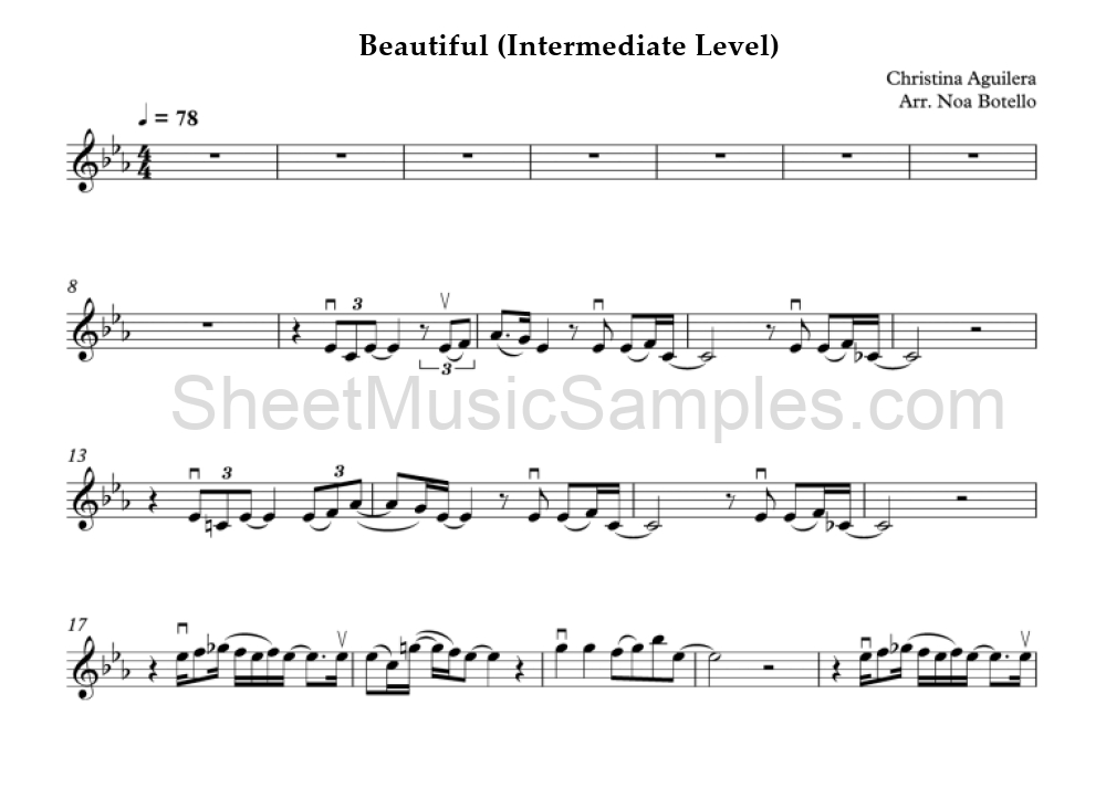 Beautiful (Intermediate Level)