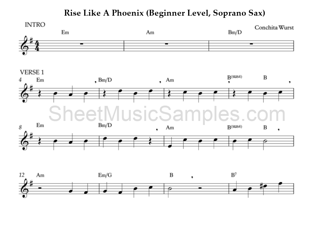 Rise Like A Phoenix (Beginner Level, Soprano Sax)