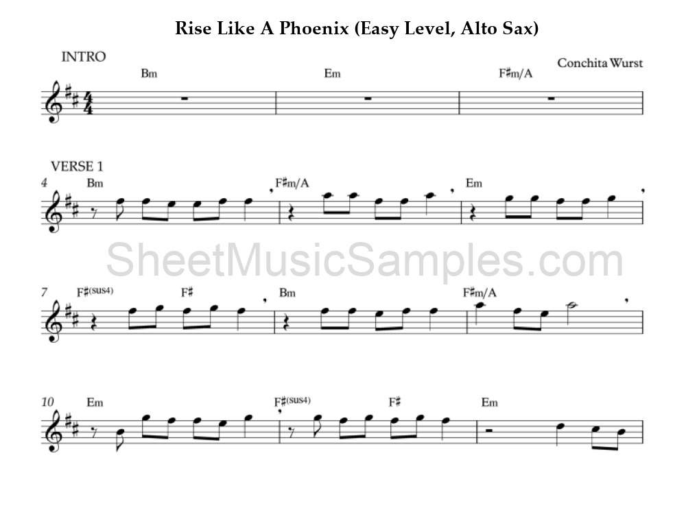 Rise Like A Phoenix (Easy Level, Alto Sax)