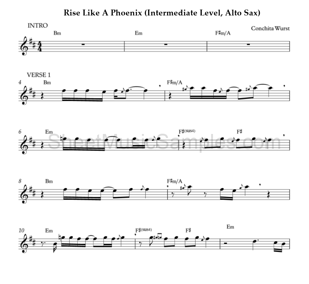 Rise Like A Phoenix (Intermediate Level, Alto Sax)