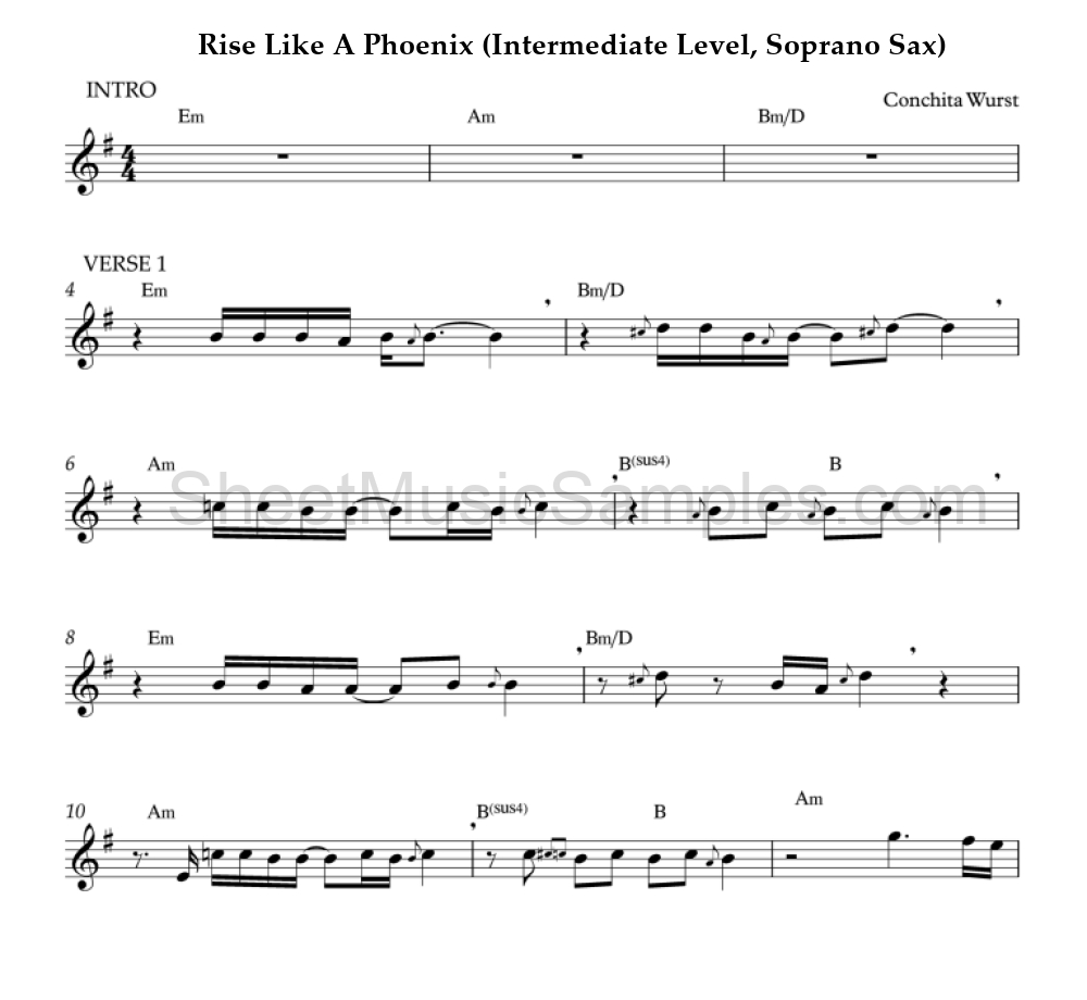 Rise Like A Phoenix (Intermediate Level, Soprano Sax)