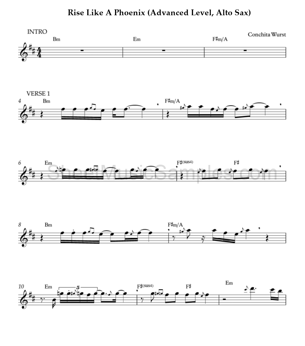 Rise Like A Phoenix (Advanced Level, Alto Sax)