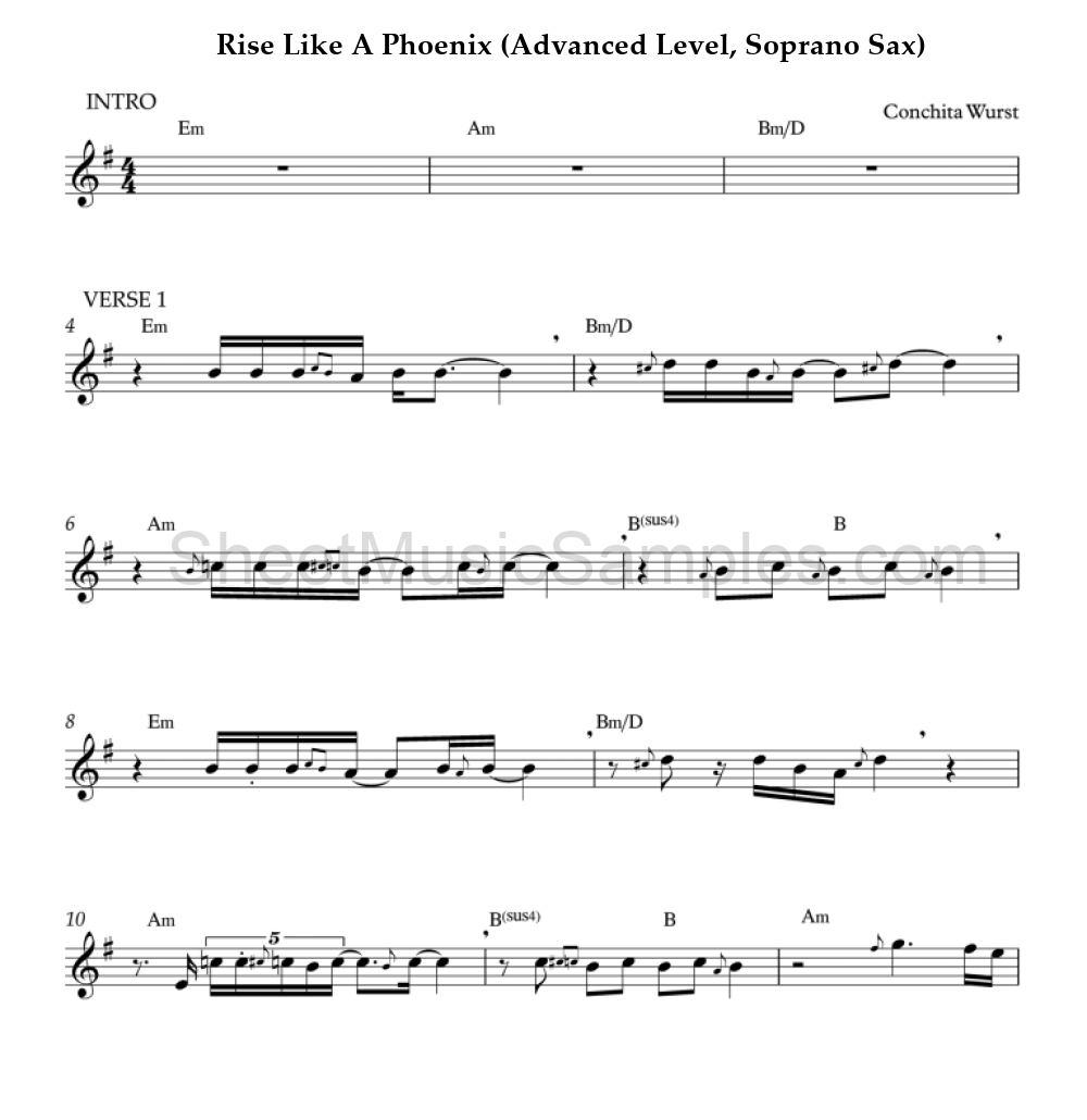 Rise Like A Phoenix (Advanced Level, Soprano Sax)