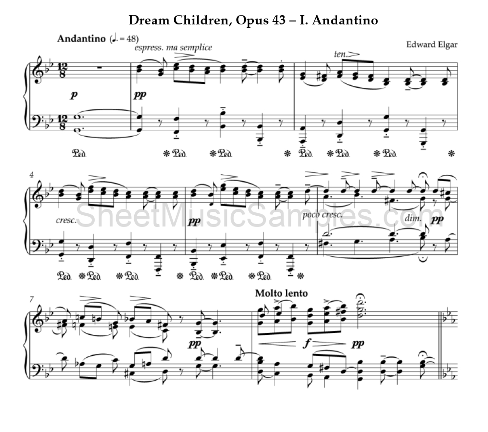 Dream Children, Opus 43 – I. Andantino