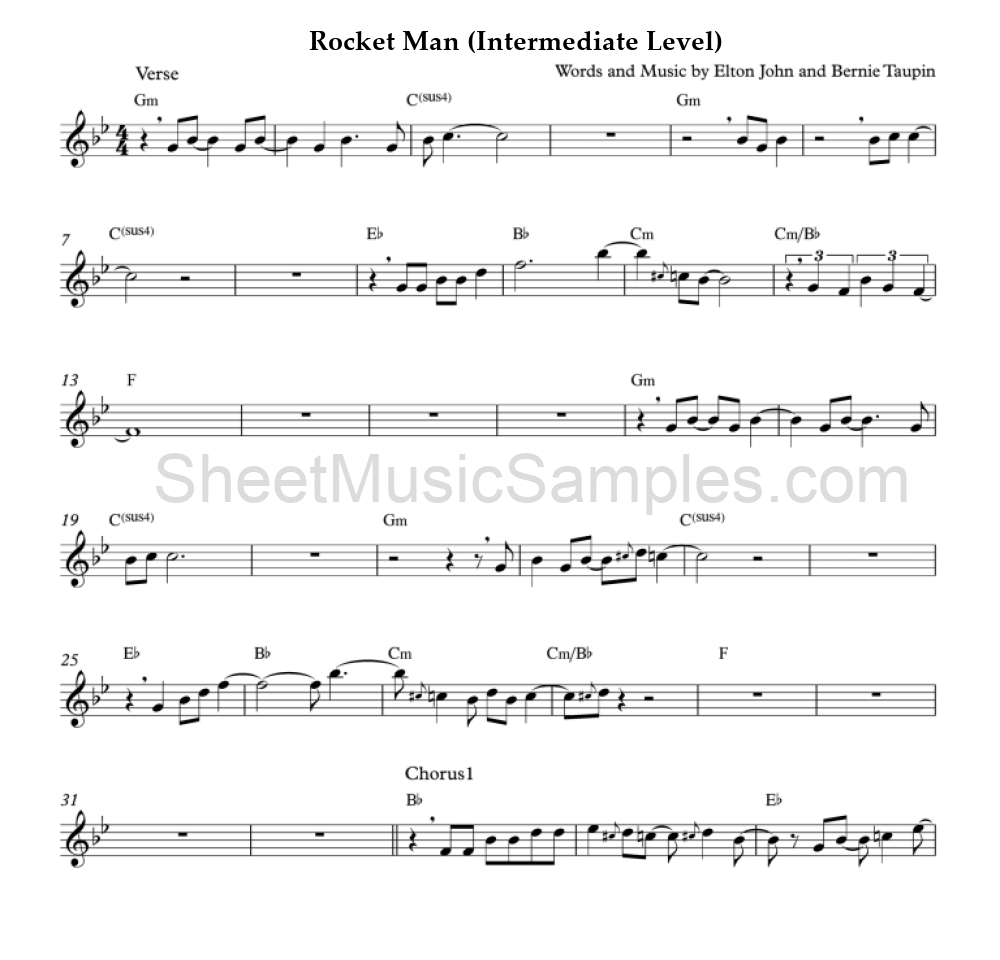 Rocket Man (Intermediate Level)