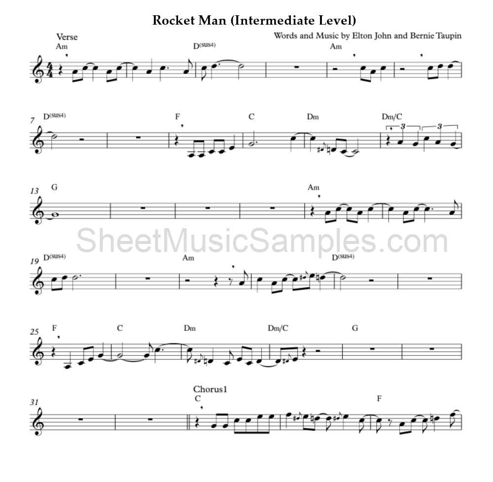 Rocket Man (Intermediate Level)