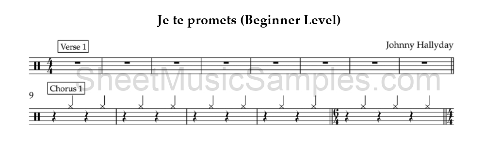 Je te promets (Beginner Level)