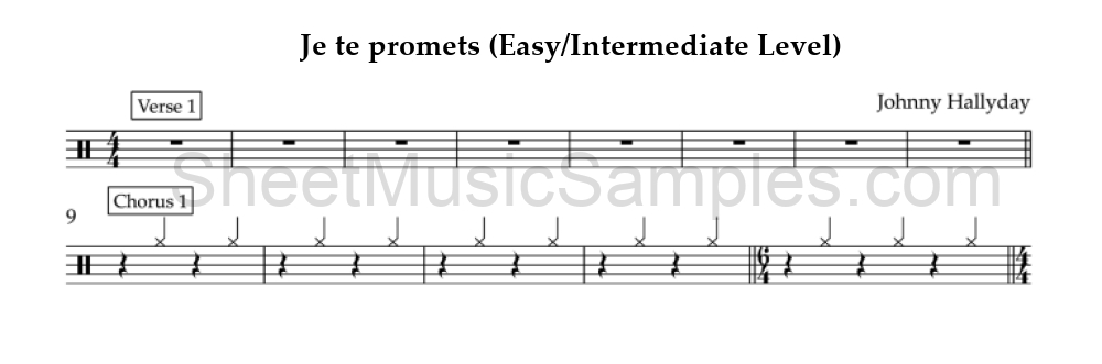 Je te promets (Easy/Intermediate Level)