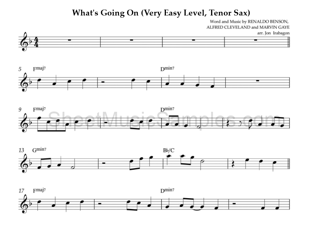 What's Going On (Very Easy Level, Tenor Sax)