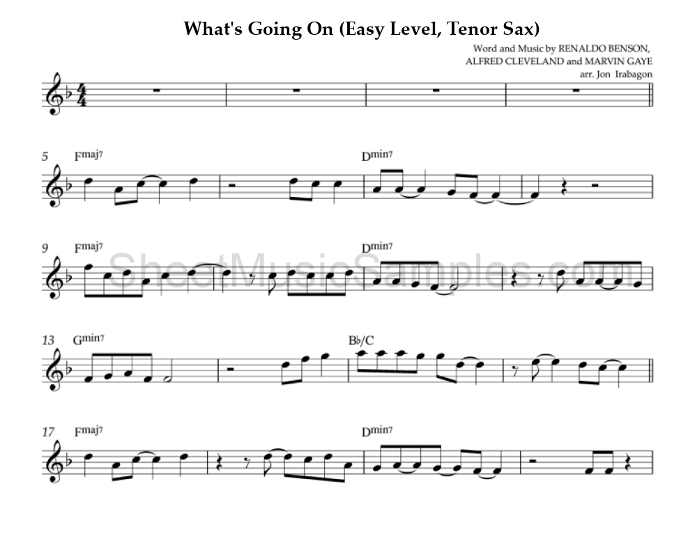 What's Going On (Easy Level, Tenor Sax)