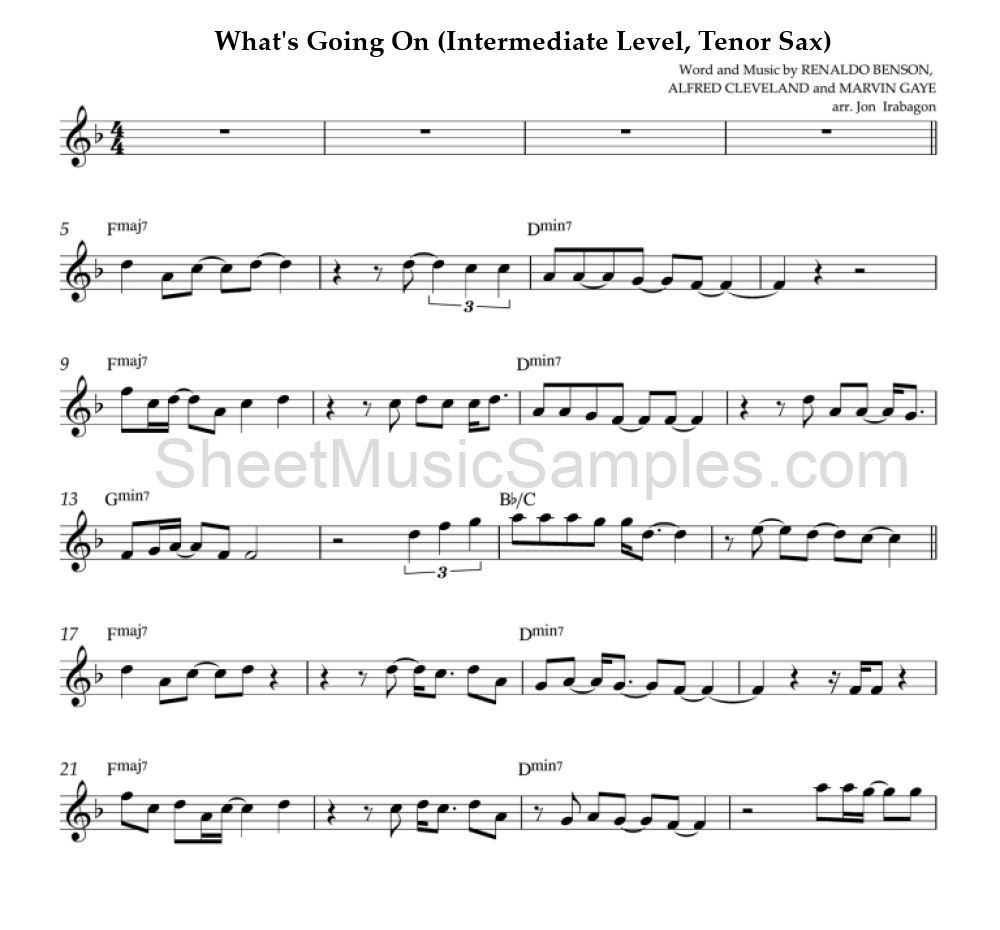 What's Going On (Intermediate Level, Tenor Sax)