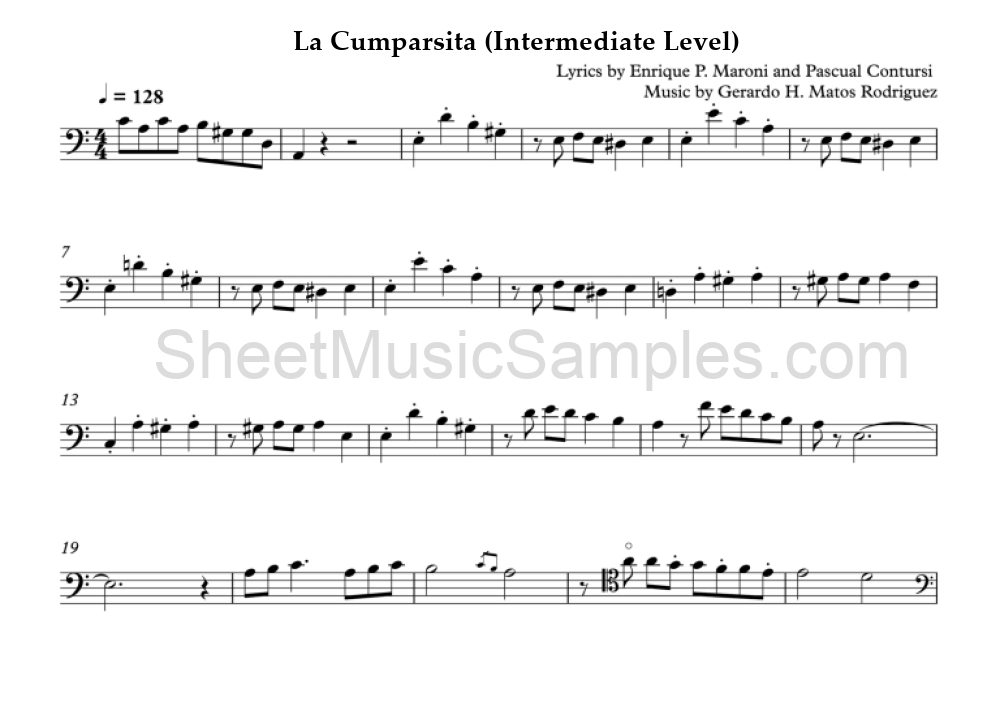 La Cumparsita (Intermediate Level)