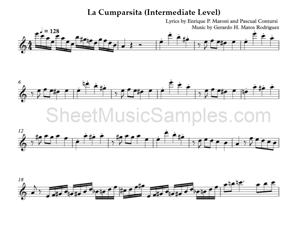 La Cumparsita (Intermediate Level)