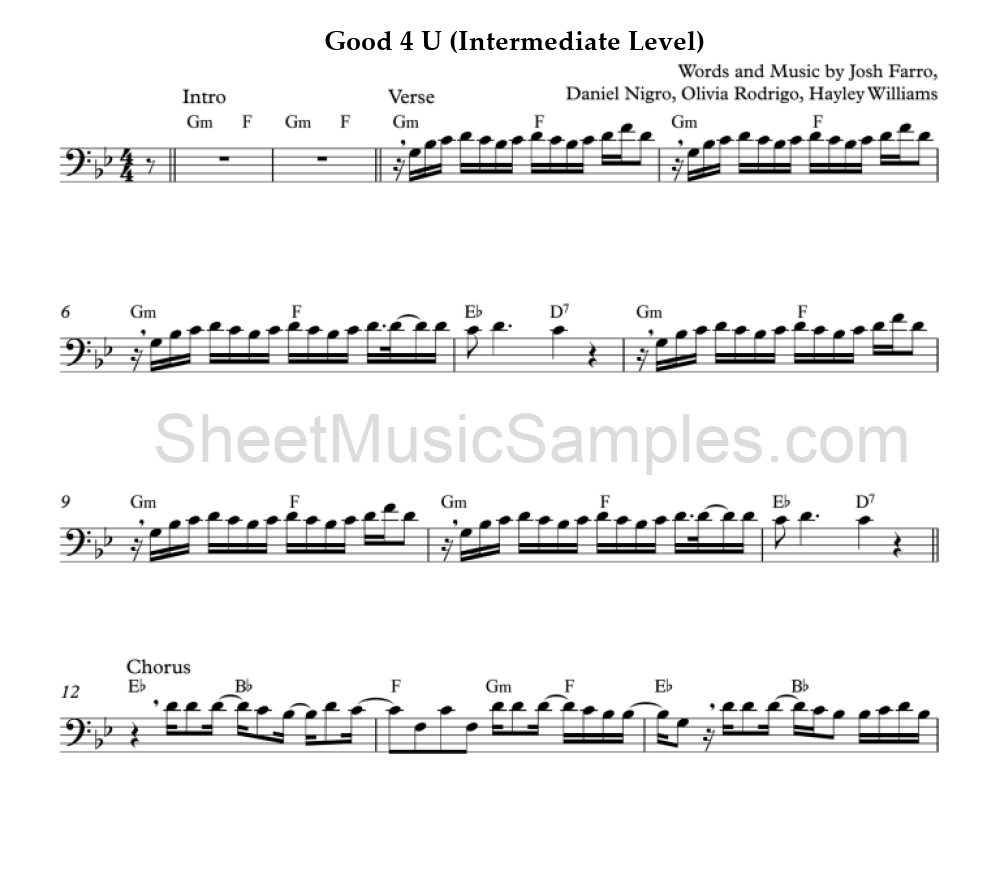 Good 4 U (Intermediate Level)