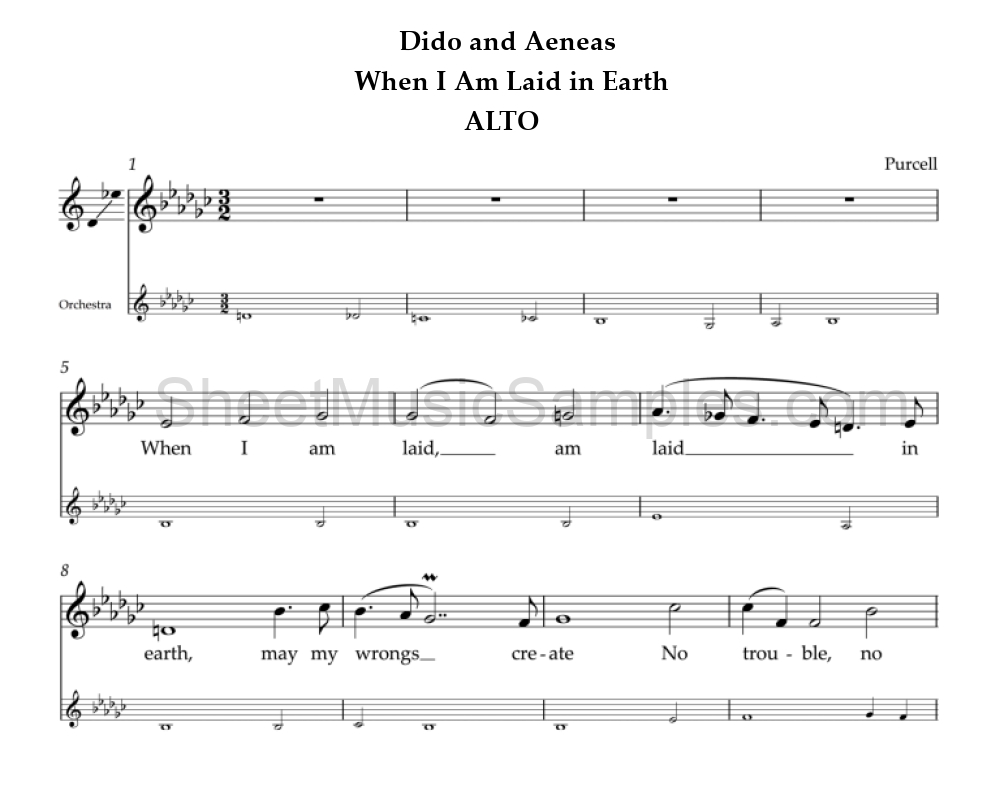 Dido and Aeneas - When I Am Laid in Earth - ALTO