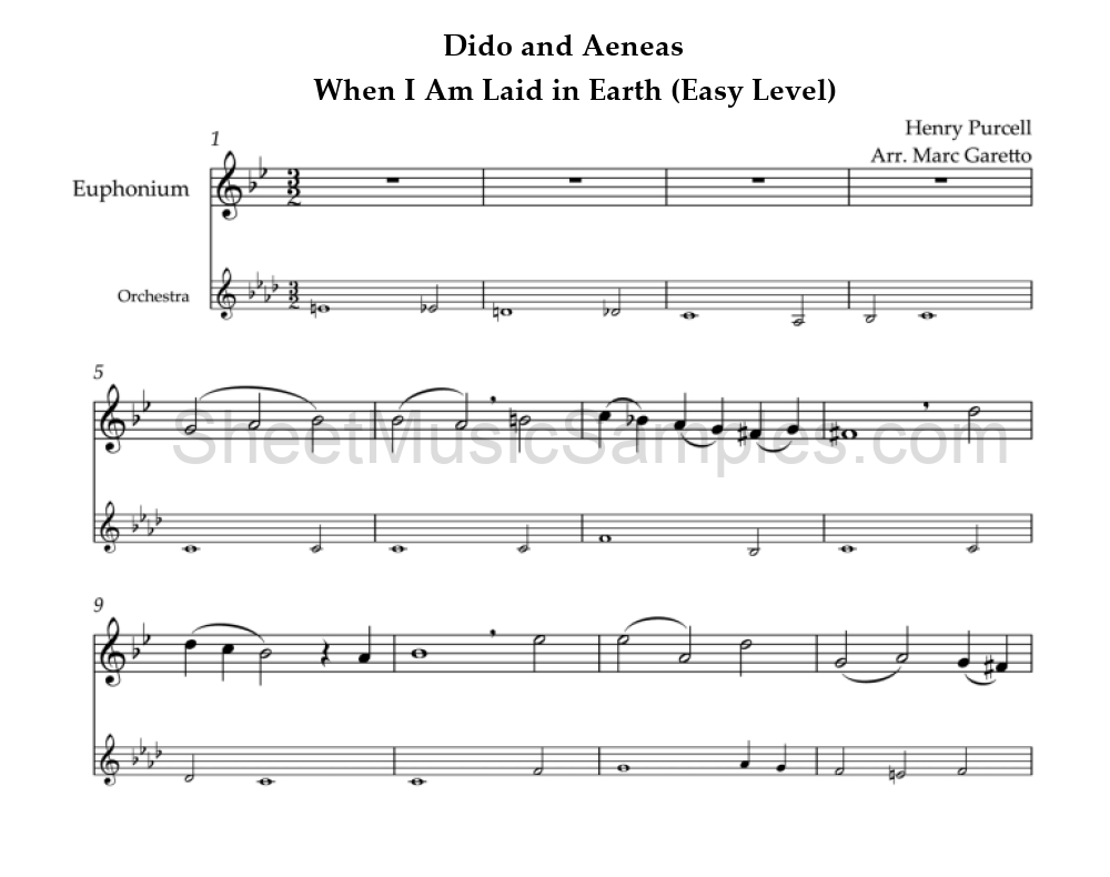 Dido and Aeneas - When I Am Laid in Earth (Easy Level)