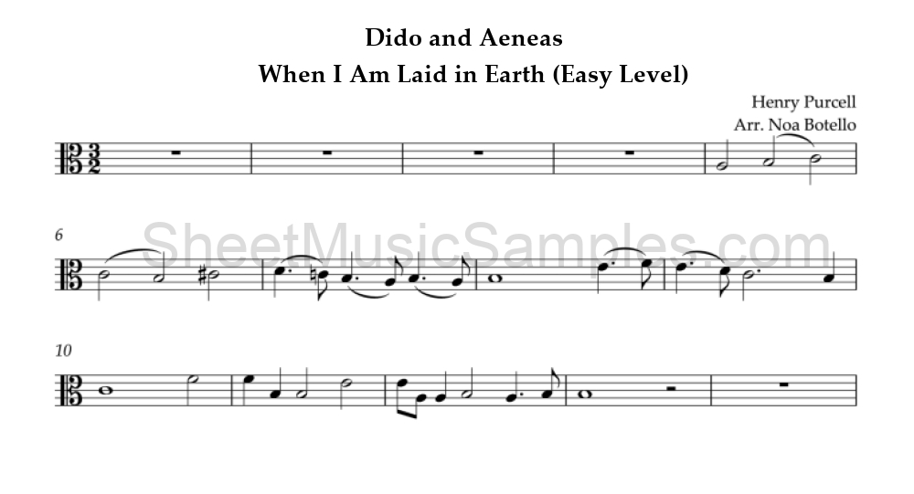 Dido and Aeneas - When I Am Laid in Earth (Easy Level)