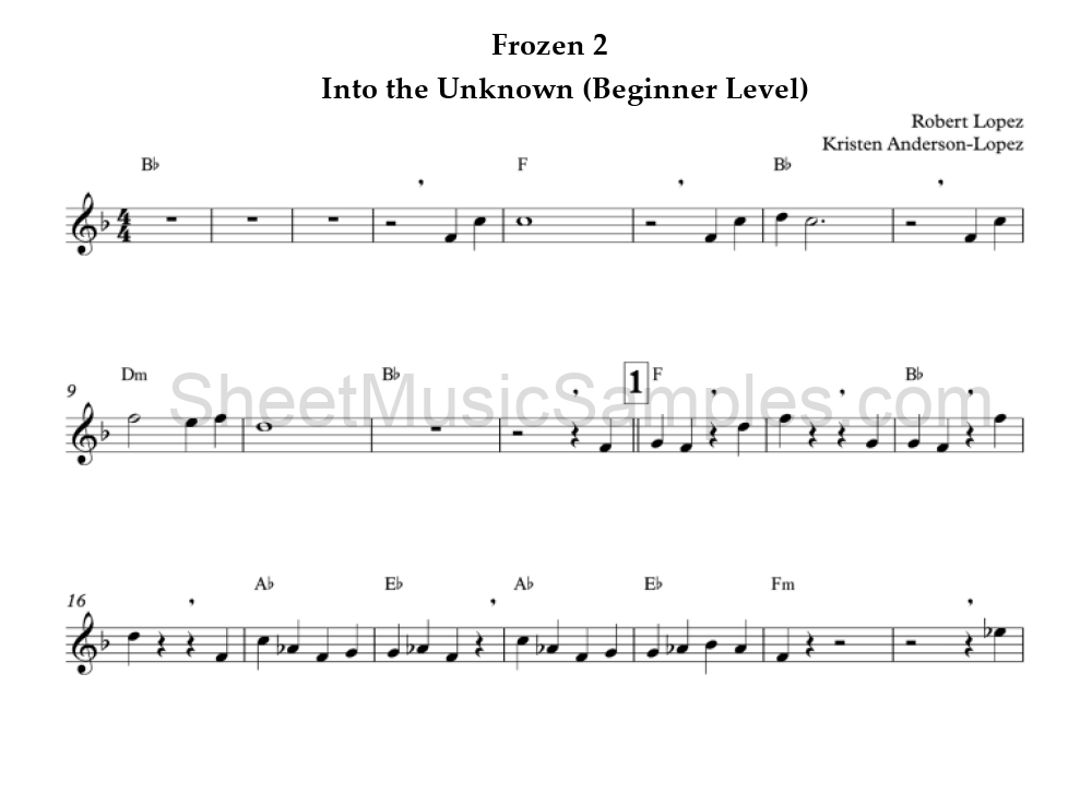 Frozen 2 - Into the Unknown (Beginner Level)