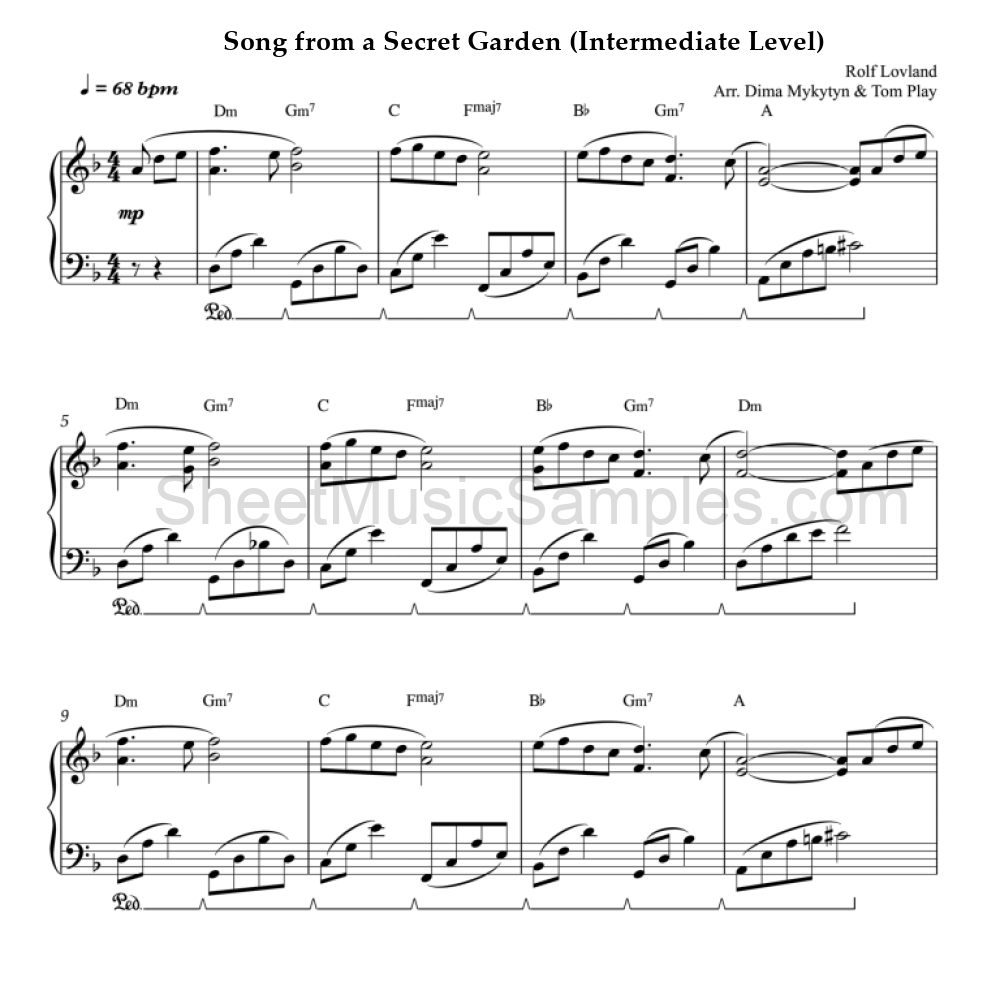 Song from a Secret Garden (Intermediate Level)