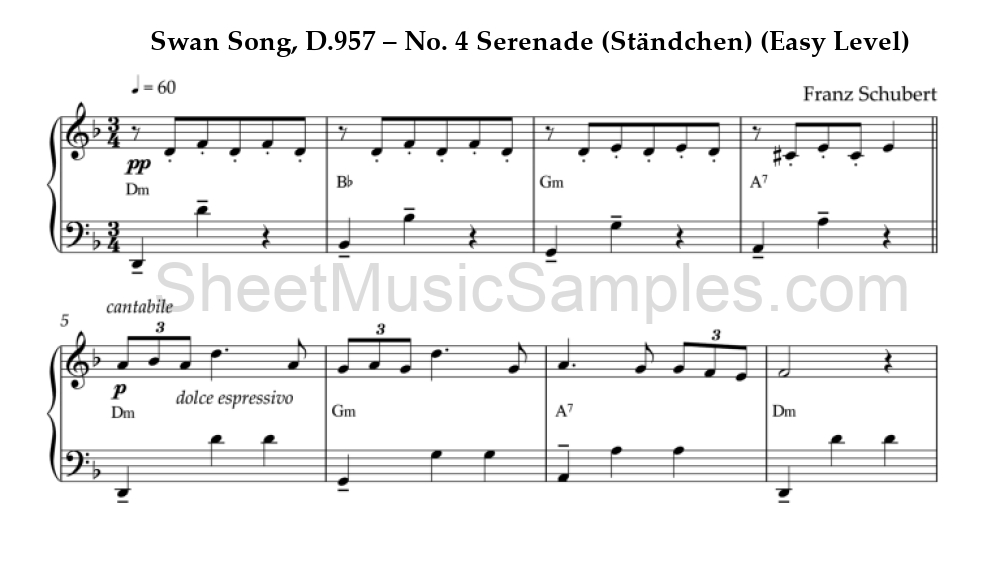 Swan Song, D.957 – No. 4 Serenade (Ständchen) (Easy Level)