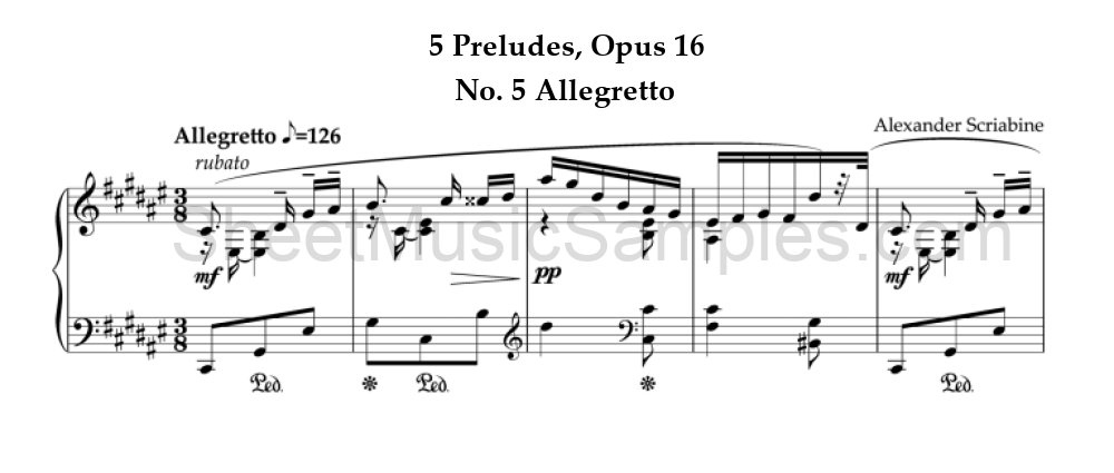 5 Preludes, Opus 16 - No. 5 Allegretto