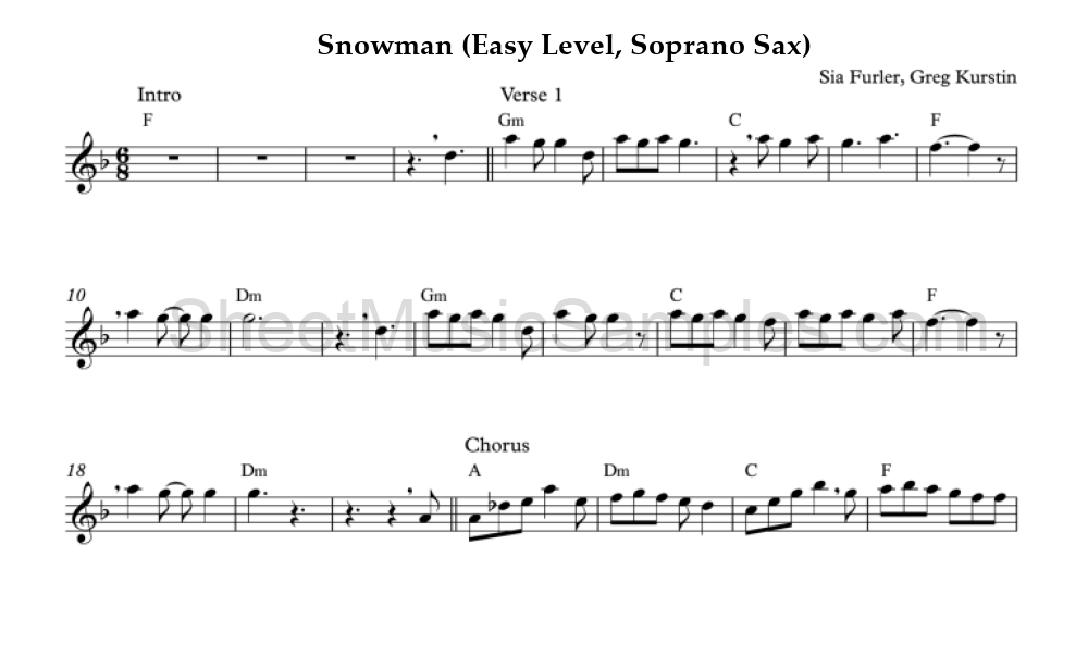 Snowman (Easy Level, Soprano Sax)