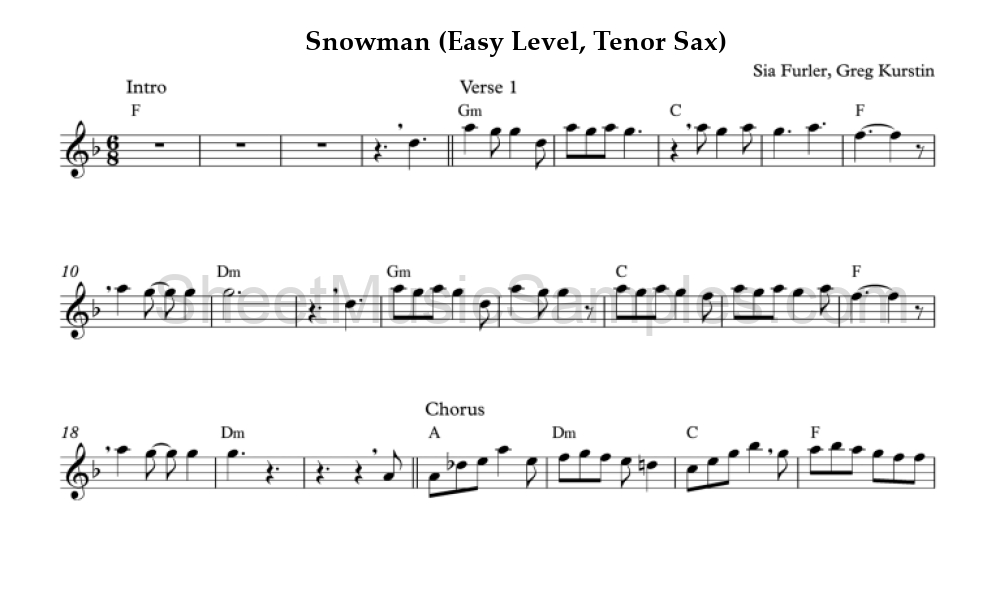 Snowman (Easy Level, Tenor Sax)