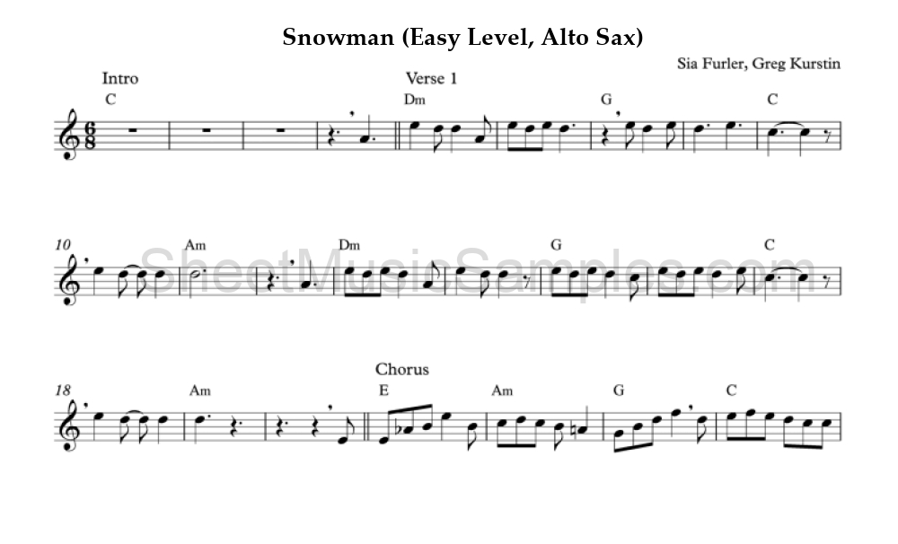 Snowman (Easy Level, Alto Sax)