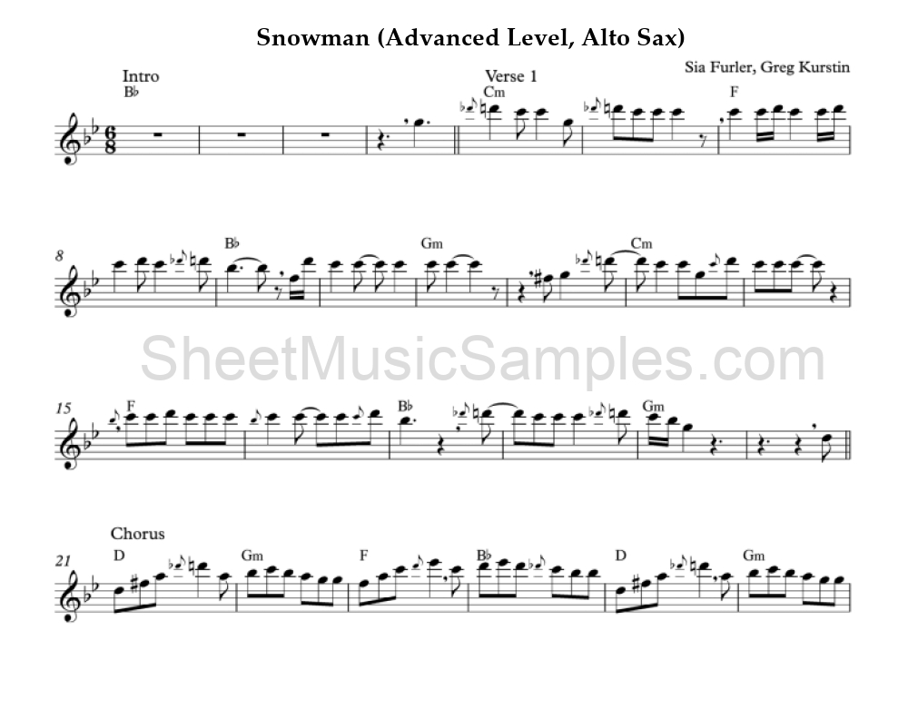 Snowman (Advanced Level, Alto Sax)