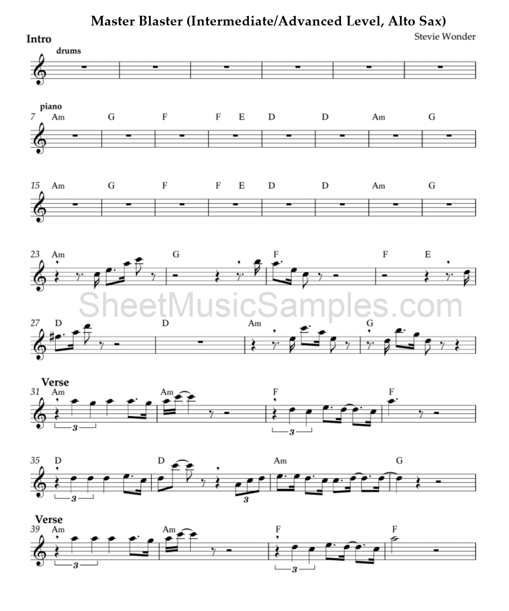 Master Blaster (Intermediate/Advanced Level, Alto Sax)