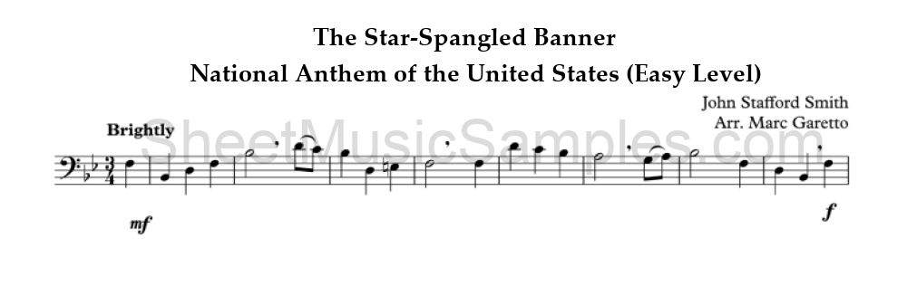 The Star-Spangled Banner - National Anthem of the United States (Easy Level)